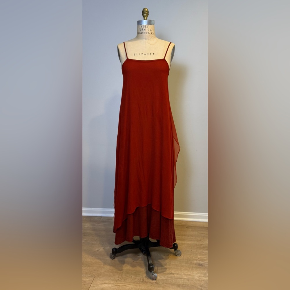 French chiffon and cotton maxi summer dress